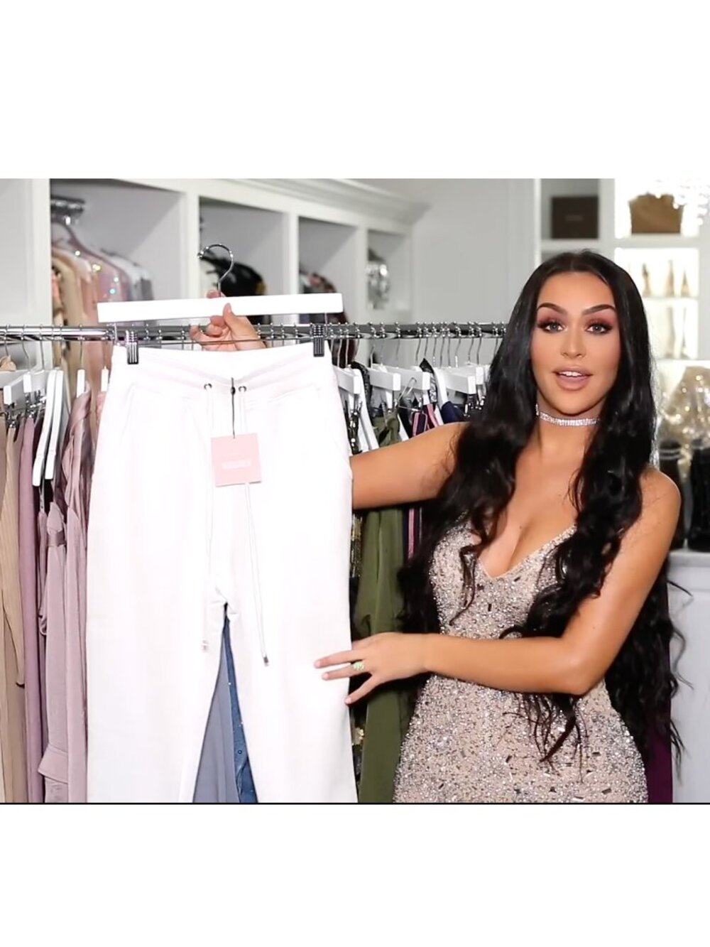 Carli Bybel x Missguided White Lounge Jogger Pants